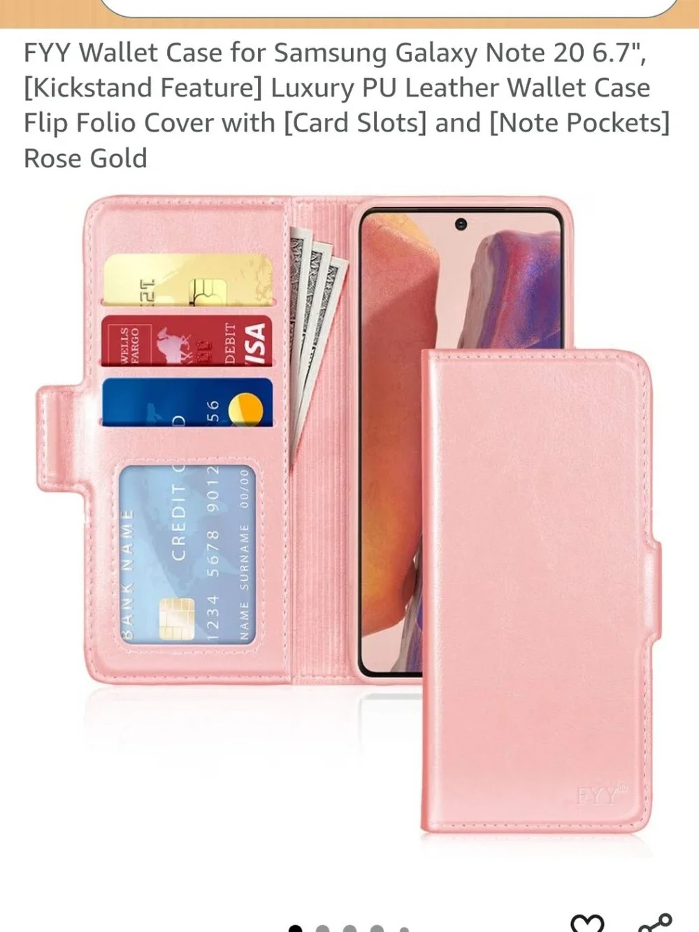 NEW Rose Gold Folio Wallet Case